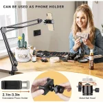 Heavy Duty Studio Suspension Scissor Mic Arm Stand Kit with Shock Mount – Black