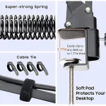 Heavy Duty Studio Suspension Scissor Mic Arm Stand Kit with Shock Mount – Black