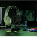 Phoinkas H-7 Wired Over Ear Gaming Headset with 7.1 Surround Sound – Noise Cancelling Flexible Mic – Dark Green Sage