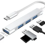 4 Ports Type C to Multiple USB Hub – USB 3.0:3.1 – Thunderbolt 3:4 – White