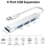4 Ports Type C to Multiple USB Hub – USB 3.0:3.1 – Thunderbolt 3:4 – White