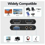 4K Compatible HDMI Capture Card – 1080p 60fps USB 3.0 with Microphone Jack