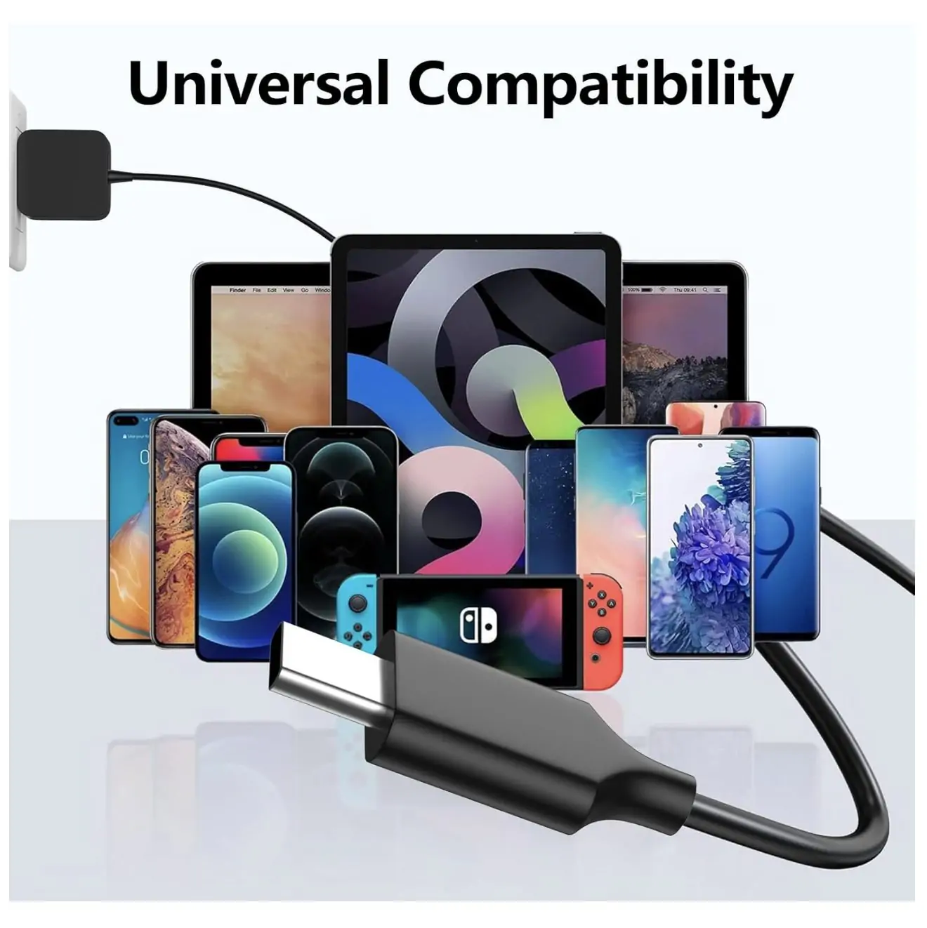 65:45W - Universal Replacement Type C Charger - 20V 2.25:3.25A - Black3 65:45W - Universal Replacement Type C Charger - 20V 2.25:3.25A - Black3