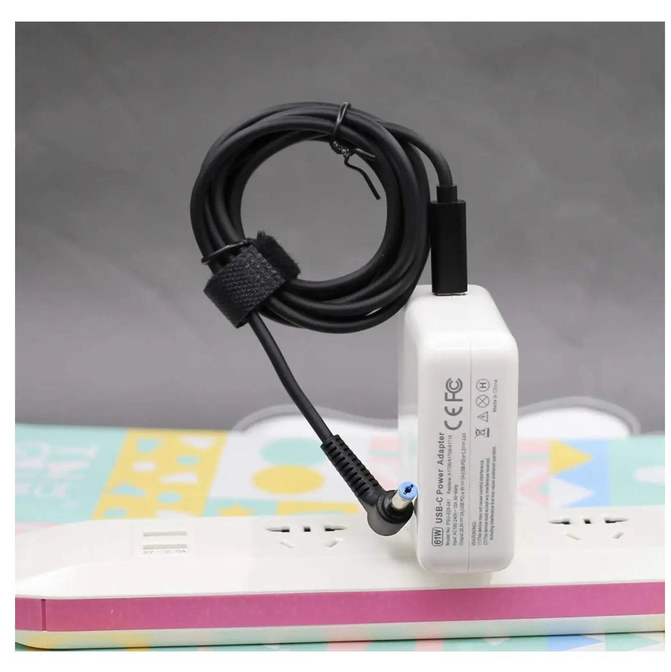 65W:19V PD Type-C to 4.5-3.0mm Quick Charger Cable For HP Laptops - Cord 5ft:1.5m7