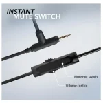 Avantalk Aria Line M – Wired Over-Ear Headphones with in-Line Boom Mic – Built-in Mute Switch – Volume Control – 3.5mm AUX – Black