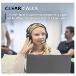 Avantalk Aria Line M – Wired Over-Ear Headphones with in-Line Boom Mic – Built-in Mute Switch – Volume Control – 3.5mm AUX – Black