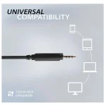 Avantalk Aria Line M – Wired Over-Ear Headphones with in-Line Boom Mic – Built-in Mute Switch – Volume Control – 3.5mm AUX – Black