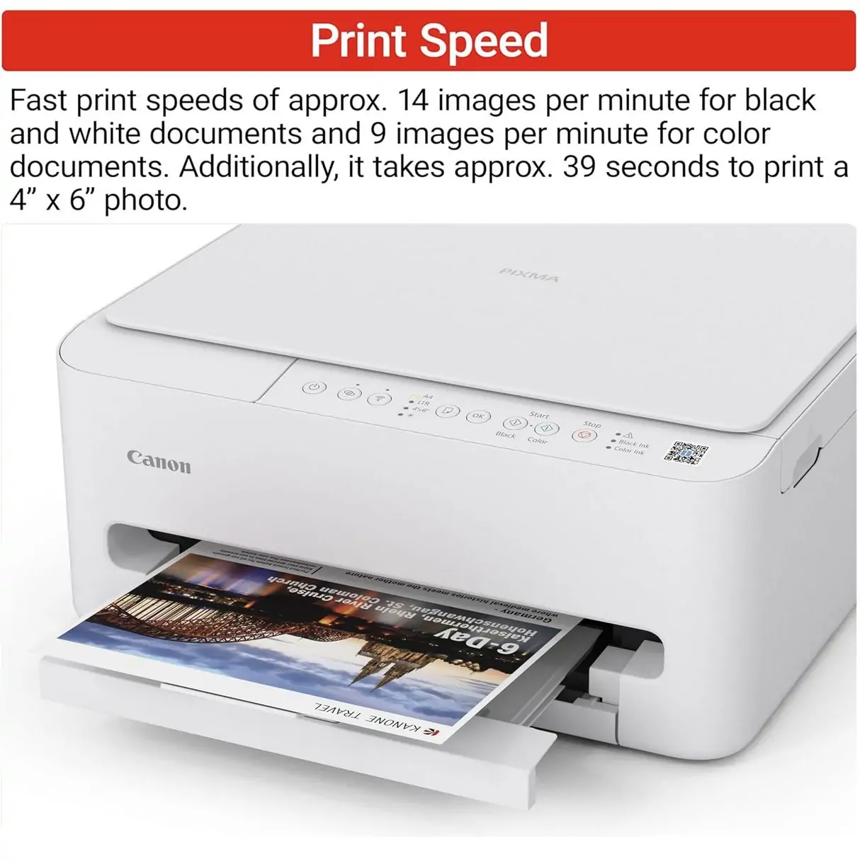 Canon PIXMA TS4320 Wireless Color Inkjet Printer for Duplex Printing - White1