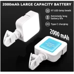 ELZO Rechargeable Selfie Light with Clip – Adjustable 10 Color Modes Up to 6500K CRI 97+, 3 Light Modes