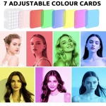 ELZO Rechargeable Selfie Light with Clip – Adjustable 10 Color Modes Up to 6500K CRI 97+, 3 Light Modes