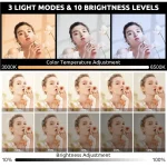 ELZO Rechargeable Selfie Light with Clip – Adjustable 10 Color Modes Up to 6500K CRI 97+, 3 Light Modes