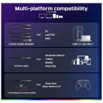 Fachixy FC200 Gaming Headset with Noise Canceling Stereo Microphone Sound – 3.5mm Jack – RGB Light – White Blue Lining