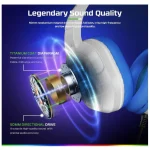 Fachixy FC200 Gaming Headset with Noise Canceling Stereo Microphone Sound – 3.5mm Jack – RGB Light – White Blue Lining