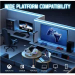 Gaming Headphone with Noise Cancelling Microphone and RGB Lighting – White