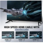 Gold-Plated 8K Compatible High Speed Hdmi 2.1 Cable – 8K@60Hz 4K@120Hz – Red