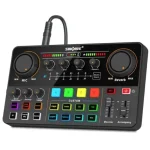 H500+BM800 Podcast Equipment Bundle – includes All-in-one Audio Interface with Premium Mic Preamp, XLR Condenser Microphone and 3.5MM Mic