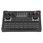 M3+BM800 Podcast Equipment Bundle – XLR Condenser Mic Scissor Kit and Audio Interface – Live Sound Card – Black