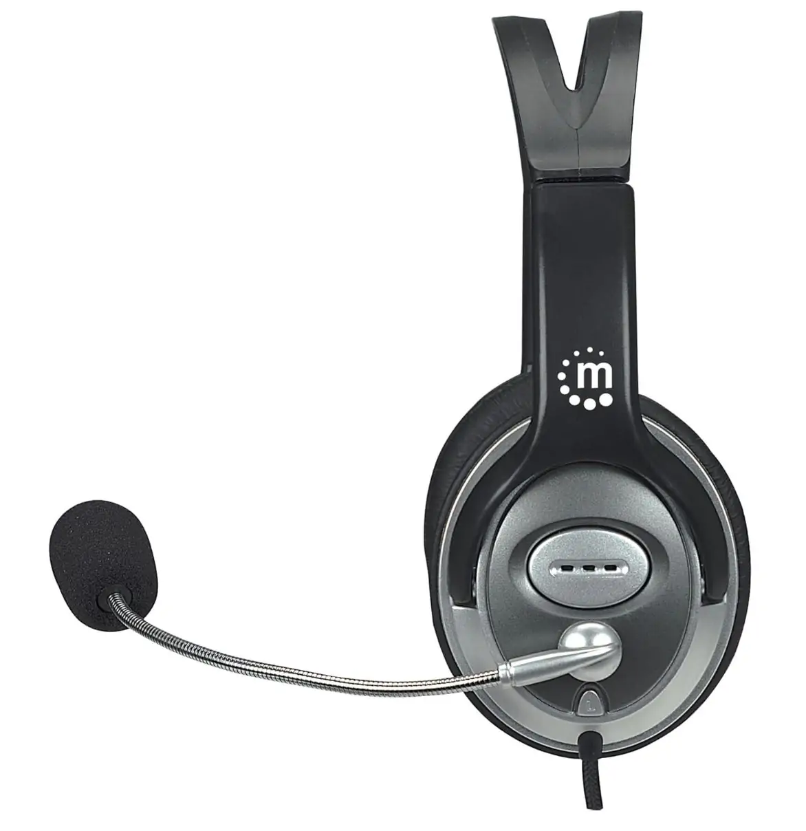MANHATTAN Wired Headset with Microphone - 8 ft Long Braided Stereo Cable - Single 3.5mm and USB A Jack - Volume Control2 MANHATTAN Wired Headset with Microphone - 8 ft Long Braided Stereo Cable - Single 3.5mm and USB A Jack - Volume Control2