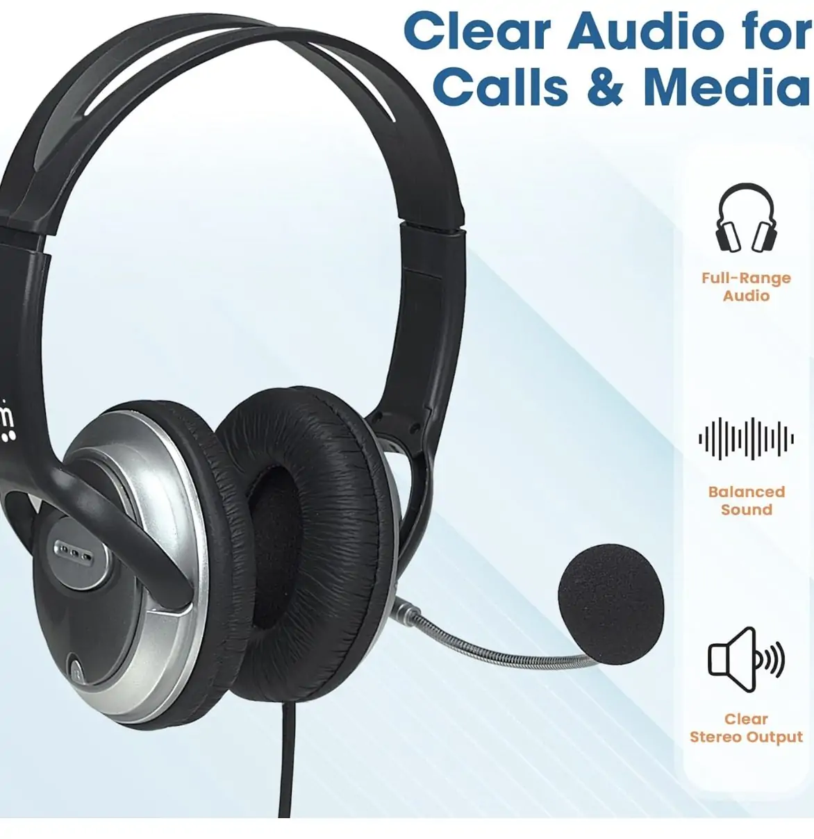 MANHATTAN Wired Headset with Microphone - 8 ft Long Braided Stereo Cable - Single 3.5mm and USB A Jack - Volume Control5 MANHATTAN Wired Headset with Microphone - 8 ft Long Braided Stereo Cable - Single 3.5mm and USB A Jack - Volume Control5