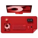 Non-Slip Waterproof PU Leather Desk Pad Protector Mouse Pad – Red