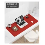 Non-Slip Waterproof PU Leather Desk Pad Protector Mouse Pad – Red