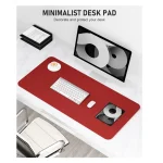 Non-Slip Waterproof PU Leather Desk Pad Protector Mouse Pad – Red