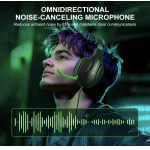 PHOINKAS Gaming Headsets with Noise-Canceling Microphone – 7.1 Surround Sound – Black Green Trim