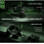 PHOINKAS Gaming Headsets with Noise-Canceling Microphone – 7.1 Surround Sound – Black Green Trim