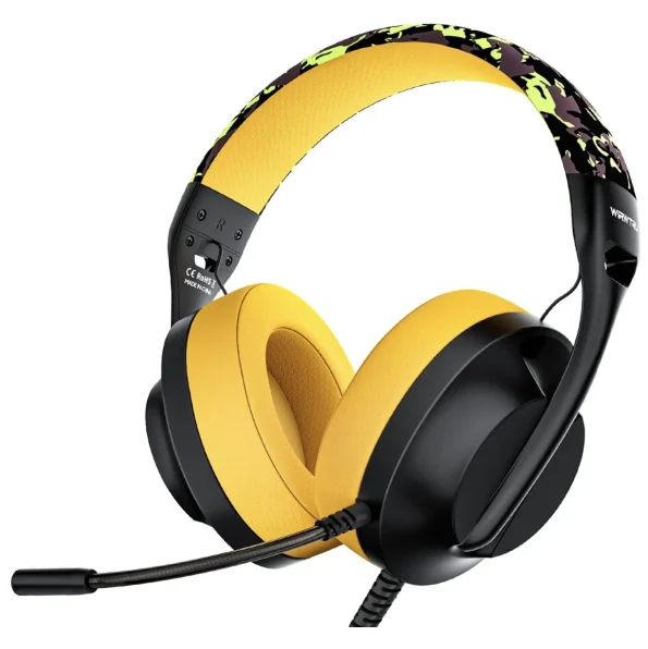 S30 Lightweight Wired Gaming Headset with Noise Cancelling Microphone - Graffiti Yellow