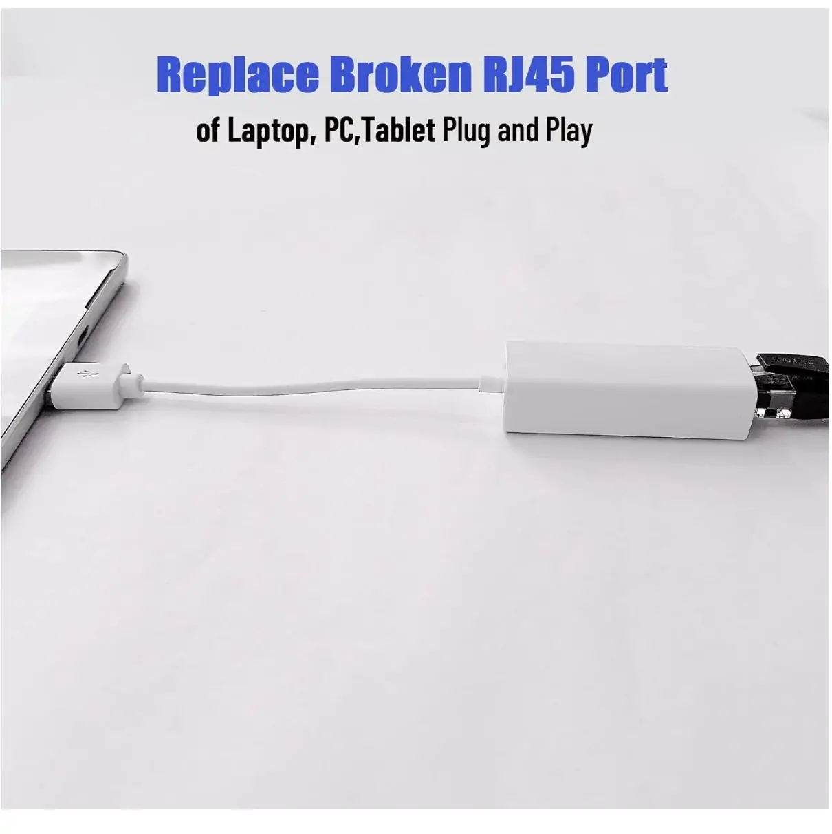USB to Megabit Ethernet Adapter - 10:100 Mbps LAN - White 4