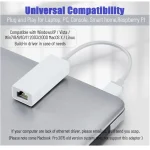 USB to Megabit Ethernet Adapter – 10:100 Mbps LAN – White