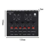 V8+BM800 Podcast Equipment Bundle – XLR Condenser Mic Scissor Kit and Audio Interface – Live Sound Card – Black