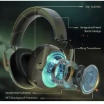 Wireless Gaming Headset with Noise Canceling Microphone – Bluetooth 5.3 – 50H Battery – Army Green