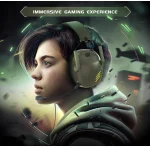 Wireless Gaming Headset with Noise Canceling Microphone – Bluetooth 5.3 – 50H Battery – Army Green
