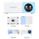 YG300 Mini Portable Projector – HDMI,USB,Audio,TF Card – Blue