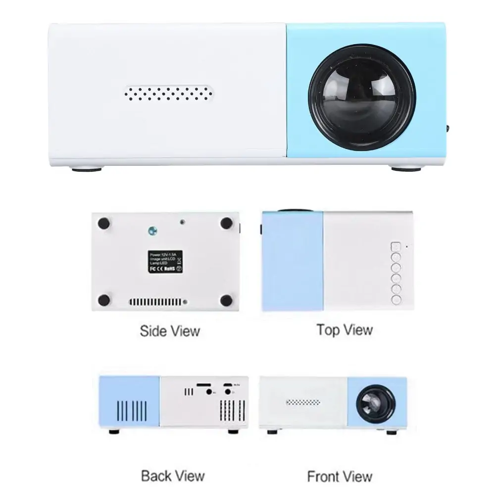 YG300 Mini Portable Projector - HDMI,USB,Audio,TF Card - Blue1