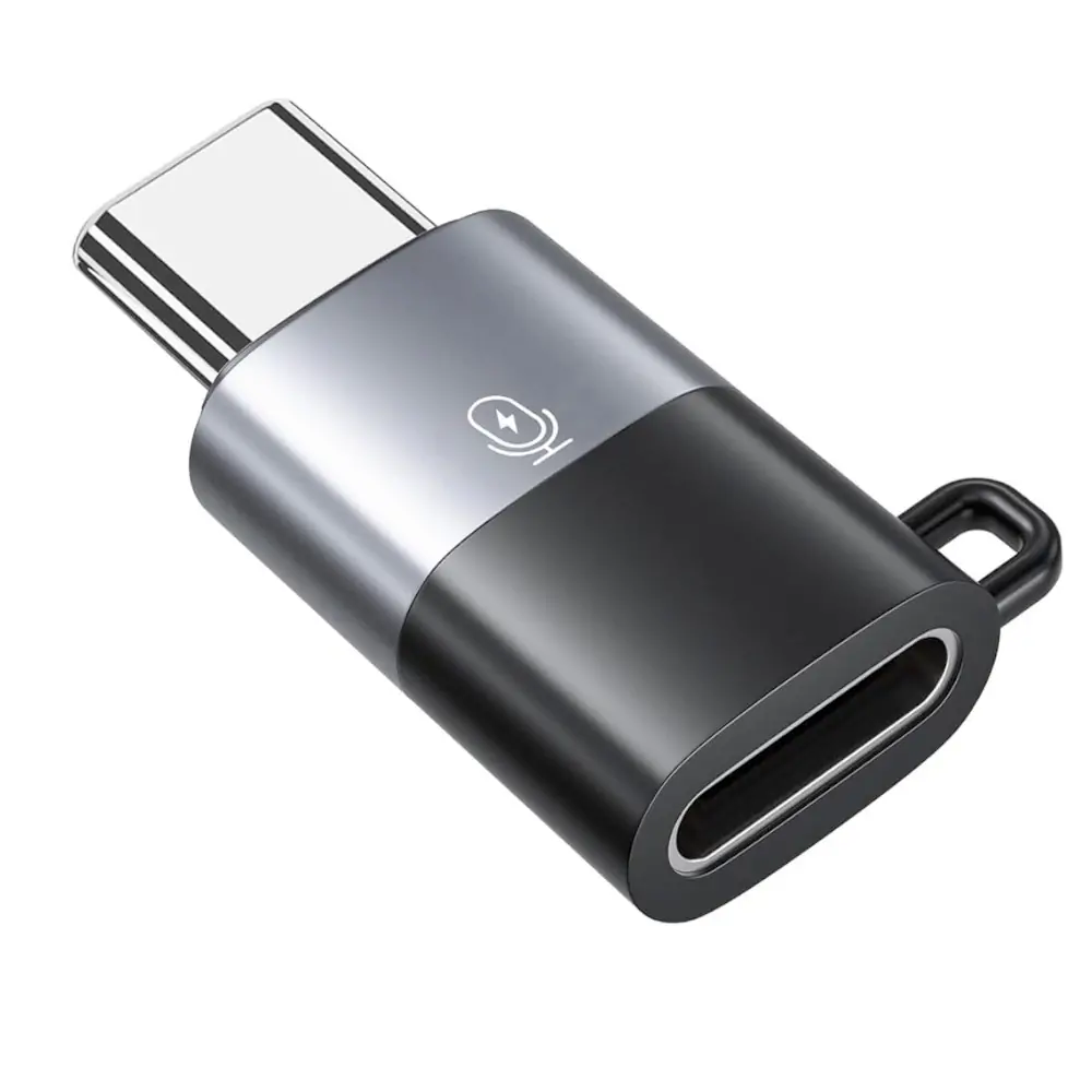 USB C Male Converter for Lavalier Microphone - Black Grey