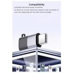 USB C Male Converter for Lavalier Microphone – Black Grey