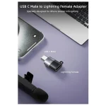 USB C Male Converter for Lavalier Microphone – Black Grey
