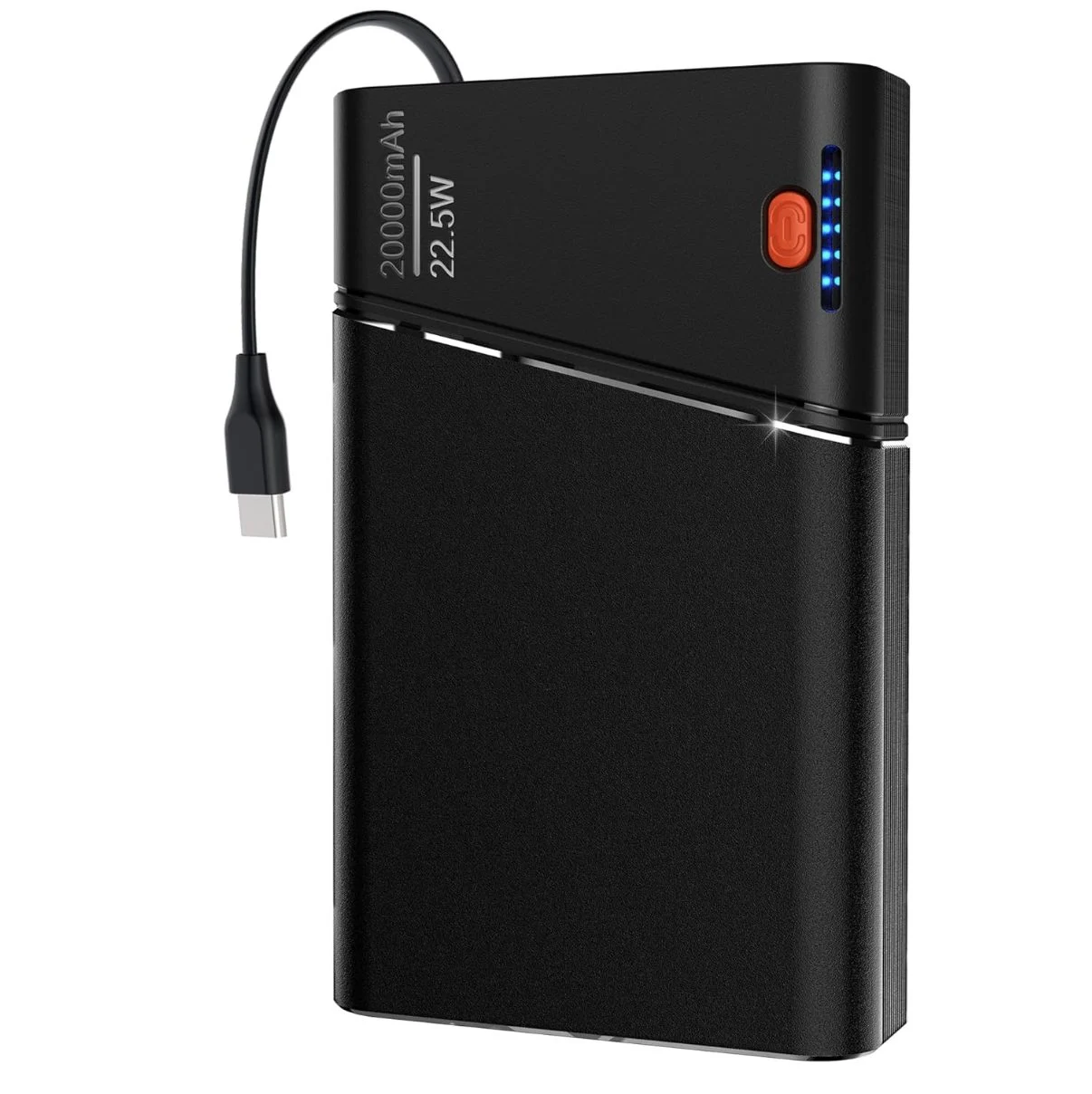 Aluminium Shell Super Fast Charging Power Bank - 22.5W PD 3.0+QC 4.0 - 20000mAh - Black