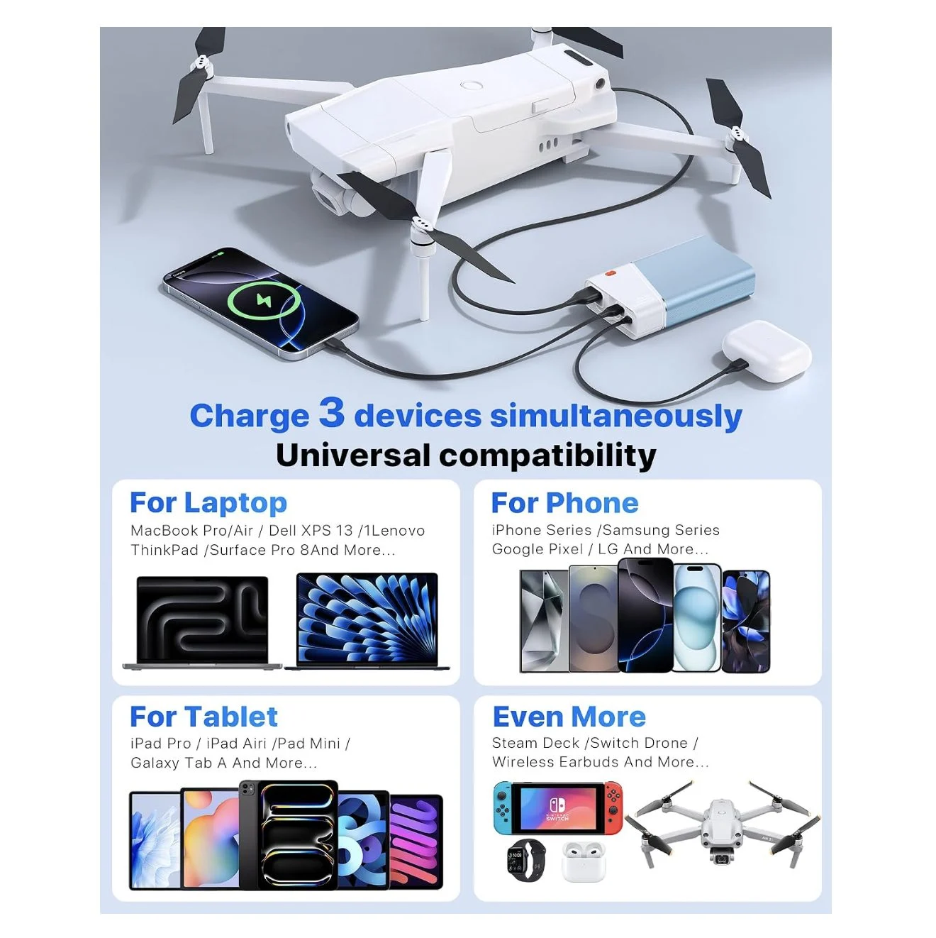 Aluminium Shell Super Fast Charging Power Bank - 22.5W PD 3.0+QC 4.0 - 20000mAh - Blue White2 Aluminium Shell Super Fast Charging Power Bank - 22.5W PD 3.0+QC 4.0 - 20000mAh - Blue White2