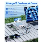 Aluminium Shell Super Fast Charging Power Bank – 22.5W PD 3.0+QC 4.0 – 20000mAh – Blue White