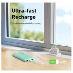 External Portable Charger – Fast Charging Power Bank – USB C in|Out – 10000mAh – Mint Greenx1