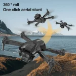 M4 4K Professinal Foldable RC Helicopter With Wide Angle Triple HD Camera WIFI FPV Height Hold – Black
