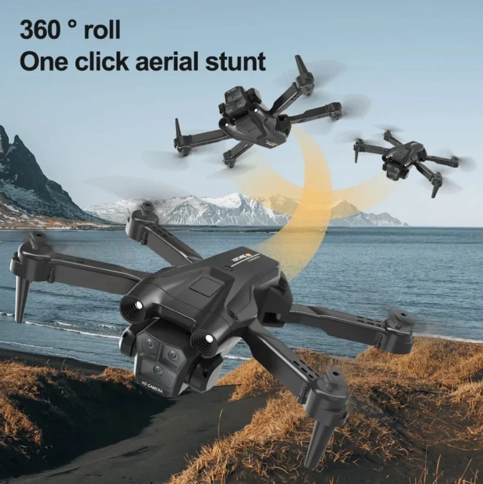 M4 4K Professinal Foldable RC Helicopter With Wide Angle Triple HD Camera WIFI FPV Height Hold - Black4 M4 4K Professinal Foldable RC Helicopter With Wide Angle Triple HD Camera WIFI FPV Height Hold - Black4