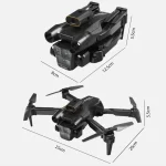 M4 4K Professinal Foldable RC Helicopter With Wide Angle Triple HD Camera WIFI FPV Height Hold – Black