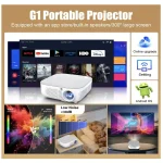 Mini Smart Portable Projector with WiFi and Bluetooth – 1920x1080P Display