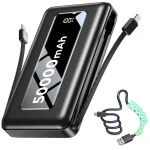 Portable Fast Charging Battery Pack with LED Display – 22.5W 50000mAh – Black