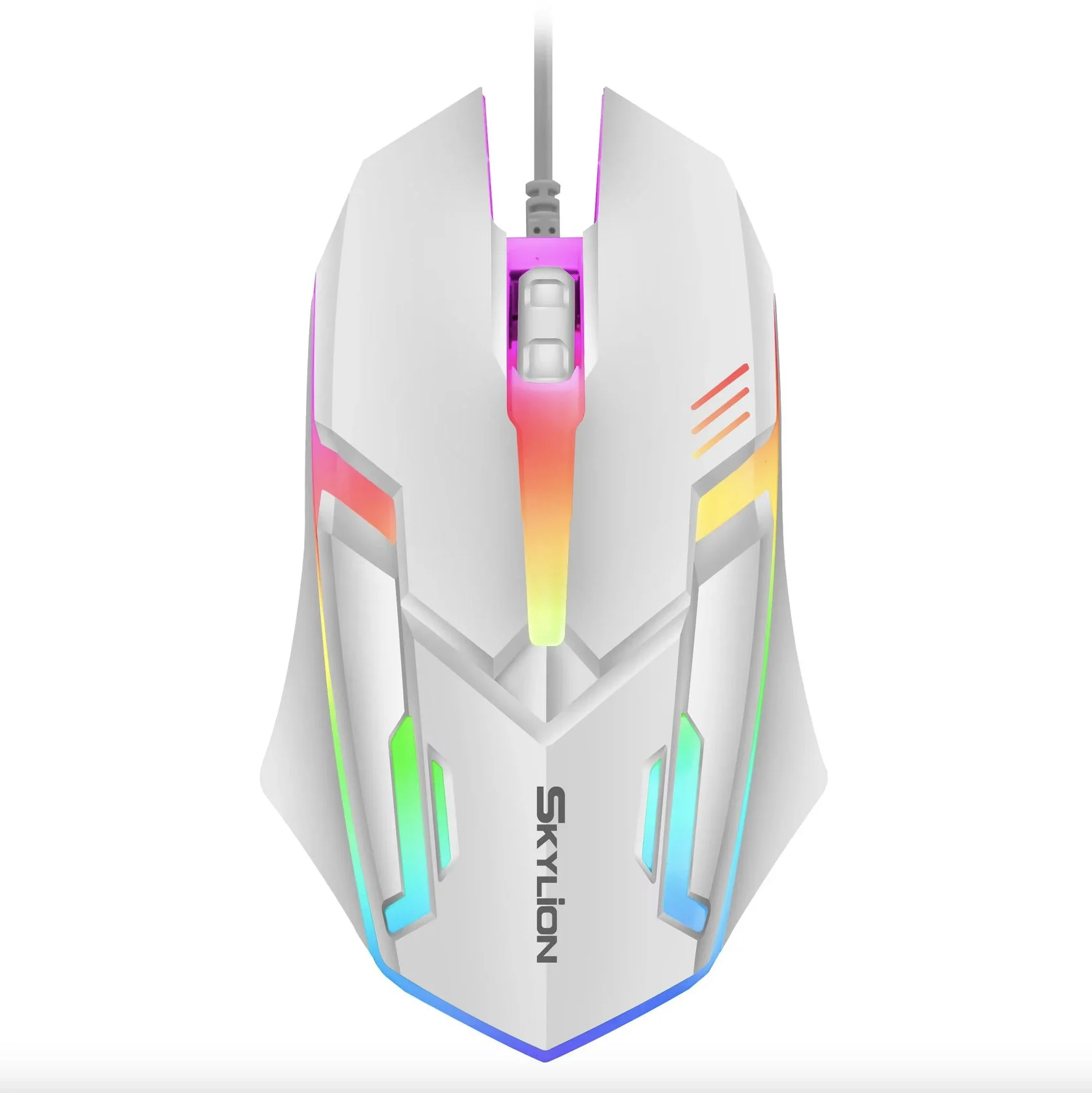 SkyLion F1 Wired 3 Keys Mouse with RGB Lighting - WHITE