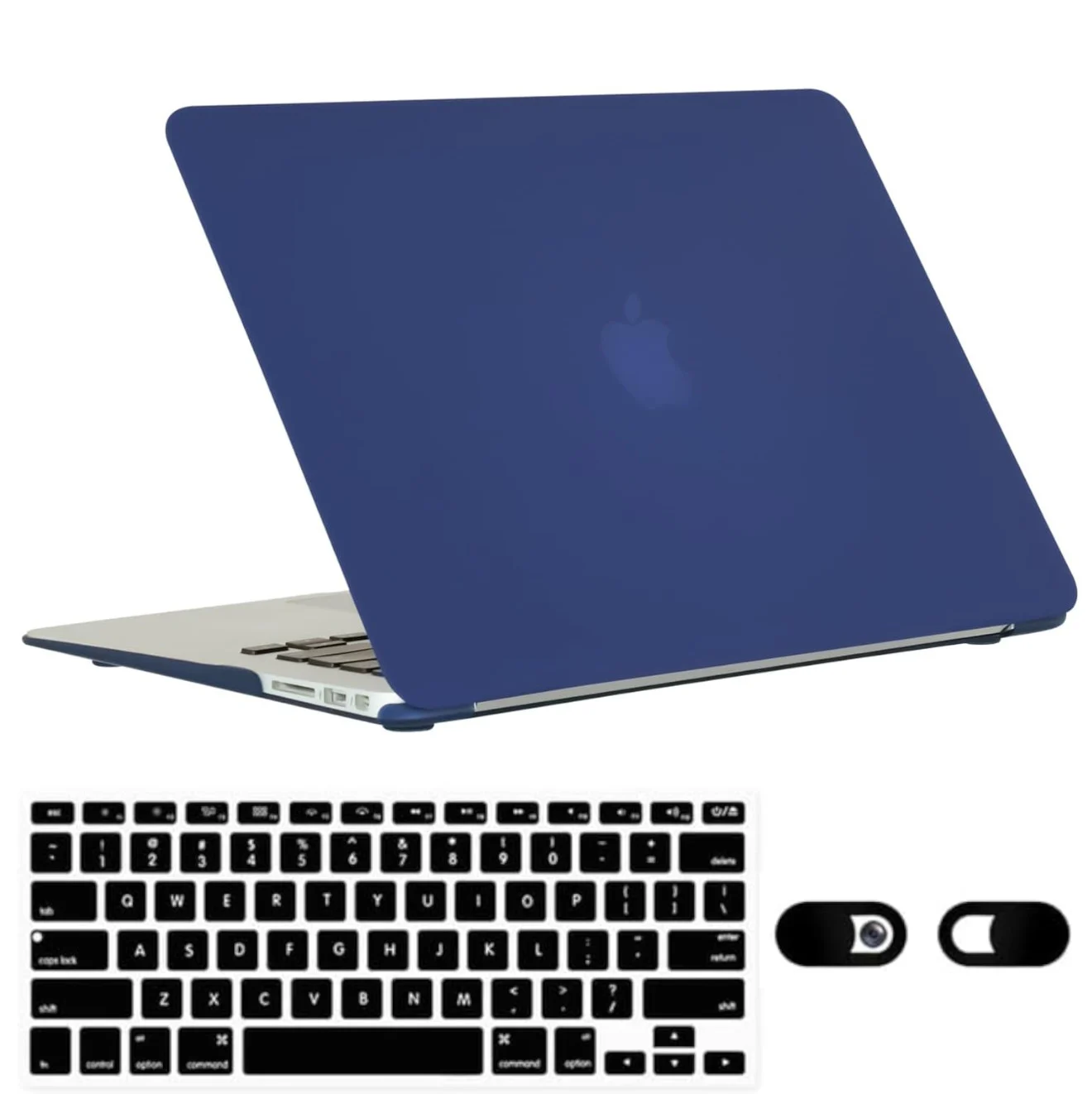 Slim Snap On Hard Shell Protective Case and Keyboard Cover for MacBook Air 13 Inch - Models A1369 & A1466 - Blue